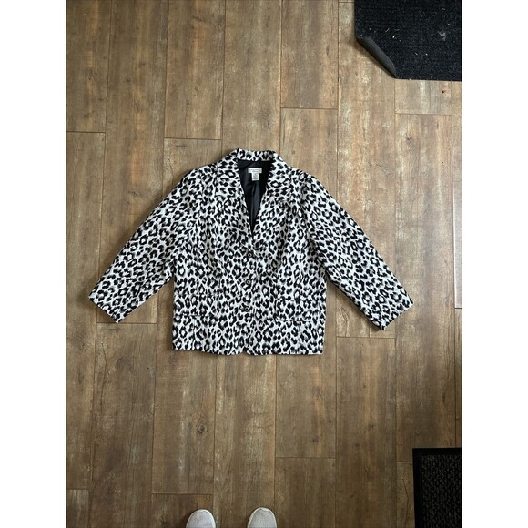 Laura Ashley 1x Cheetah‎ Leopard Metallic Blazer Jacket Coat Animal Print - Picture 1 of 7